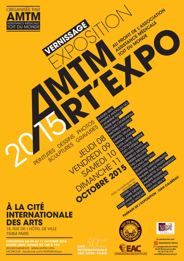 Du 8 au 11 Octobre 2015 – AM TM ART’EXPO – Cité Internationale des Arts – Paris