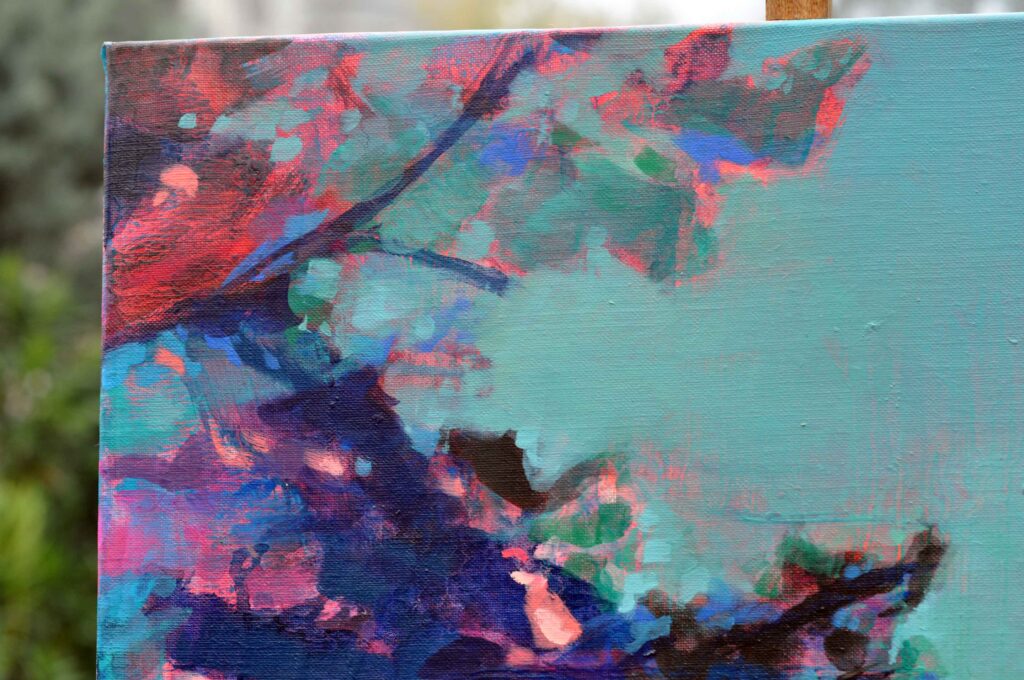 “Chemin de vie” – Huile sur toile – 110 × 110 cm