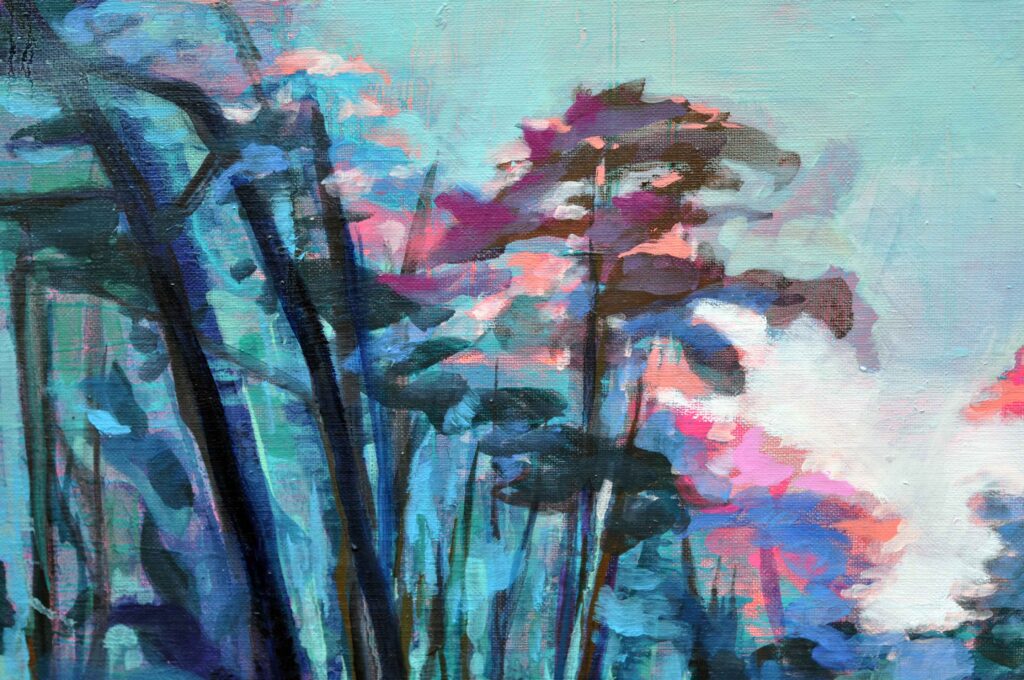 “Chemin de vie” – Huile sur toile – 110 × 110 cm