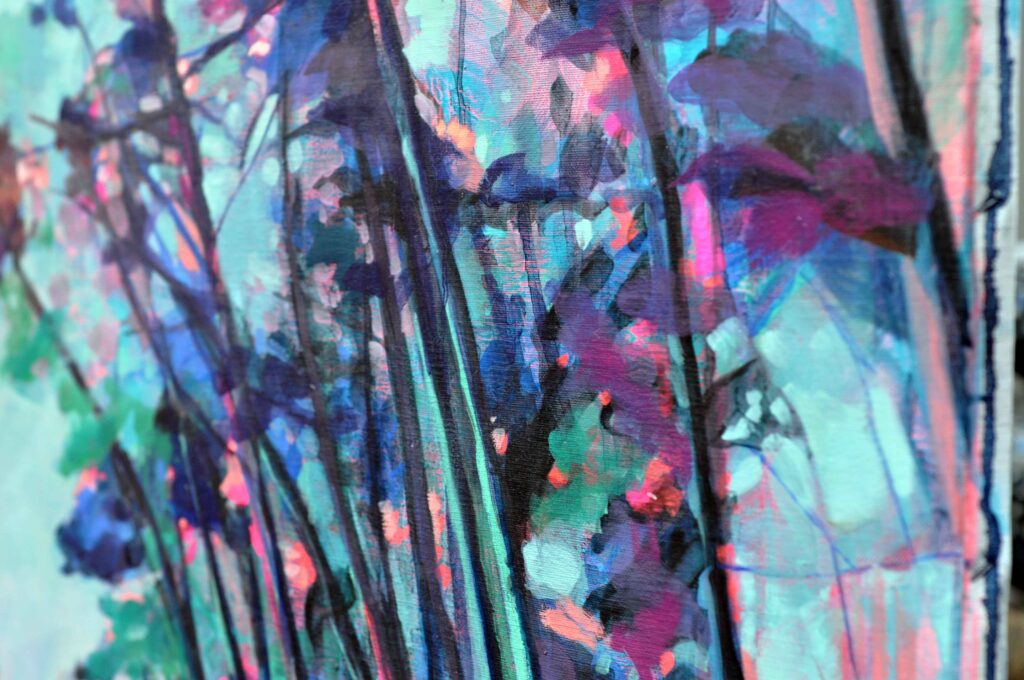 “Chemin de vie” – Huile sur toile – 110 × 110 cm