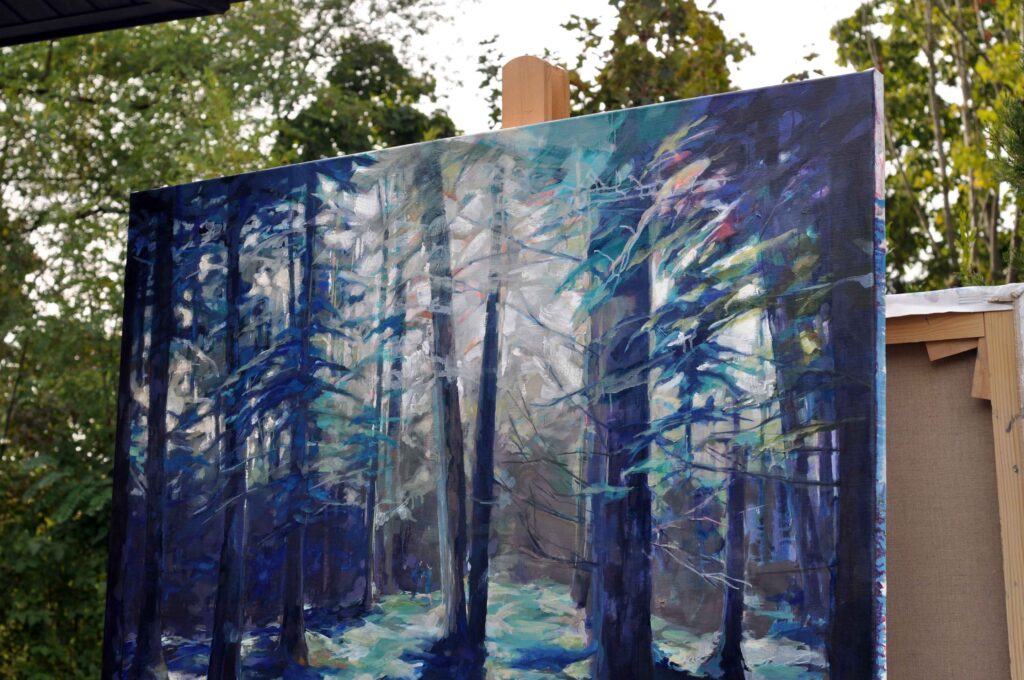 Titre : “Le début de la fin – Huile sur toile, 140 × 140 cm” opyright clothilde Lasserre