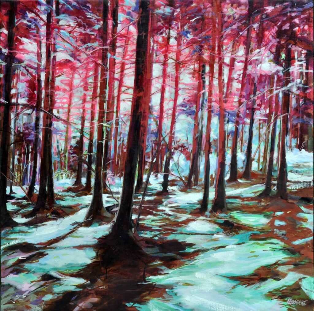 L'heure pourpre huile sur toile 80x80 cm copyright 2026 paris clothilde lasserre