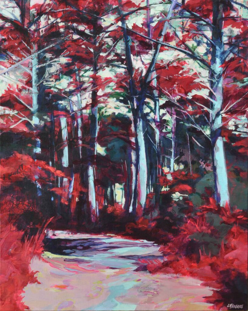 Flamboyant huile sur toile 60/80 cm nature bois foret clothilde lasserre 2026